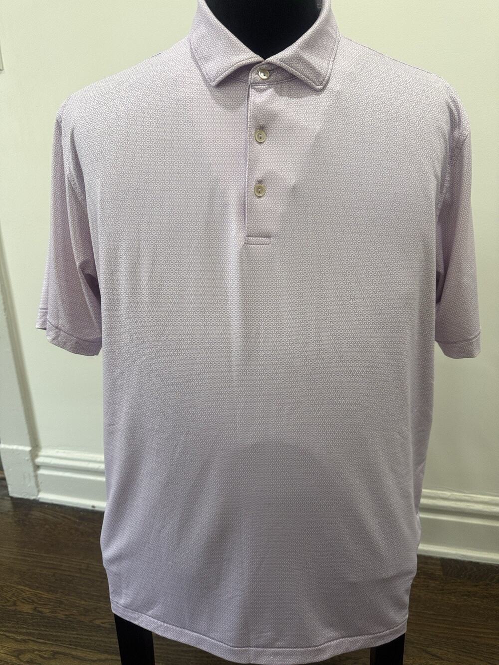 Peter Millar “Summer Comfort” Performance Jersey Golf Polo Light Lavender Large